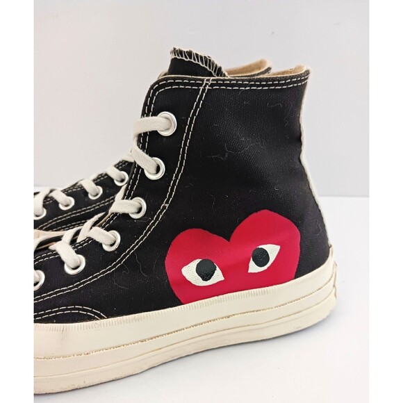 Converse X PLAY Comme des Garcons Black Hi Top Chuck 70 Ladies US 7 - Picture 3 of 13